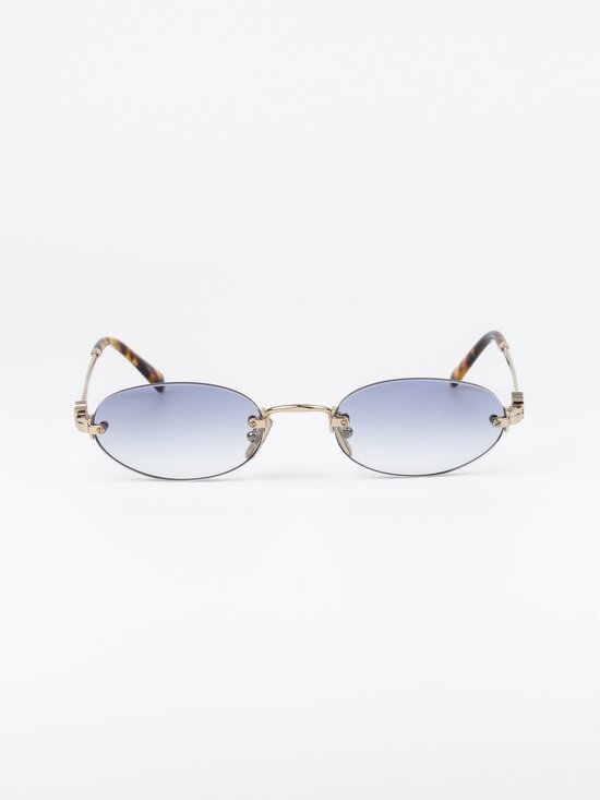 Miu Miu Women Sunglasses Gold Gradient Blue Oval MUA54S ZVN80O NEW AUTHENTIC main image 6